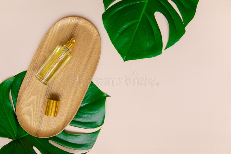 Essential Oil for Spa Massage. the Aroma in a Glass Bottle. Stock Photo