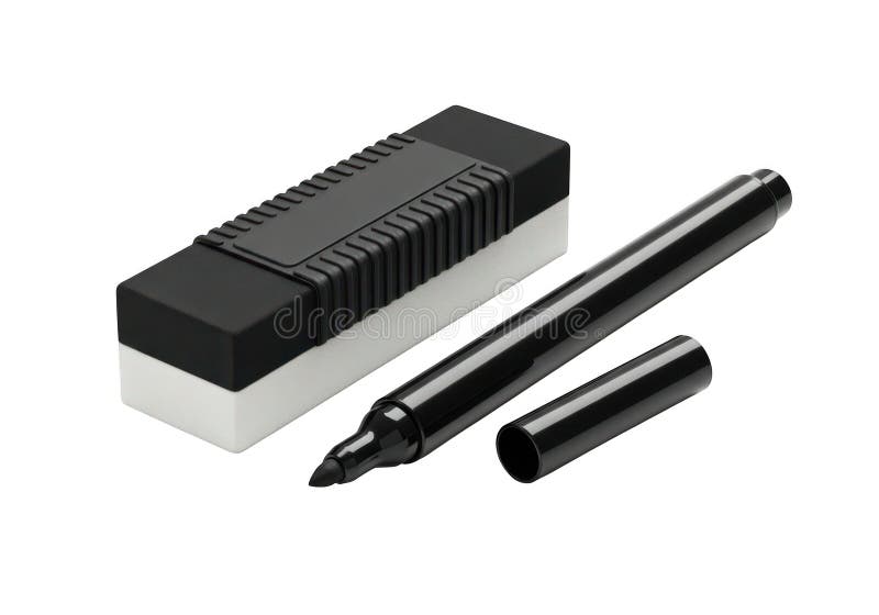 Professional whiteboard marker and eraser set for crisp notes and clear communication in any office or classroom royalty free illustration