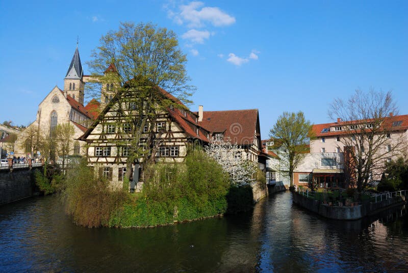 House on Neckar river in Stuttgart-Esslingen, Baden-Wurttemberg, Germany. House on Neckar river in Stuttgart-Esslingen, Baden-Wurttemberg, Germany