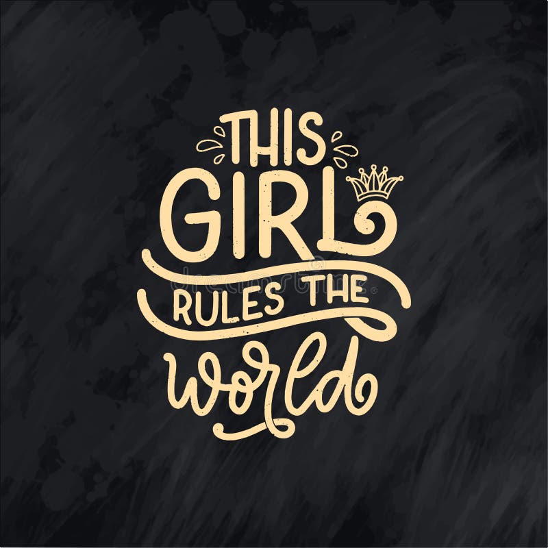 Esta chica gobierna el mundo con letras vectoriales dibujadas a mano Frase divertida para el diseño impreso y de póster Slogan de stock de ilustración Esta chica gobierna el mundo con letras vectoriales dibujadas a mano Frase divertida para el diseño impreso y de póster Slogan de stock de ilustración