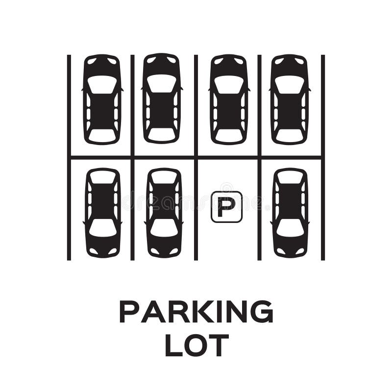 Top View Parking lot design. Many cars parked. Vector Illustration. Top View Parking lot design. Many cars parked. Vector Illustration.