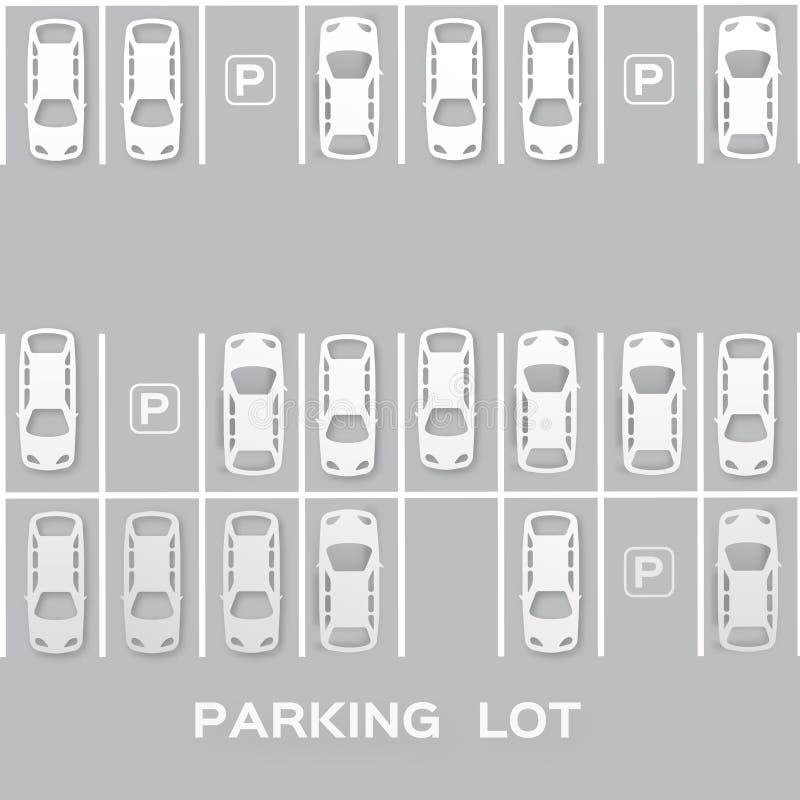 Top View Parking lot design - - cut from paper concept. Many cars parked. Vector illustration - eps10. Top View Parking lot design - - cut from paper concept. Many cars parked. Vector illustration - eps10