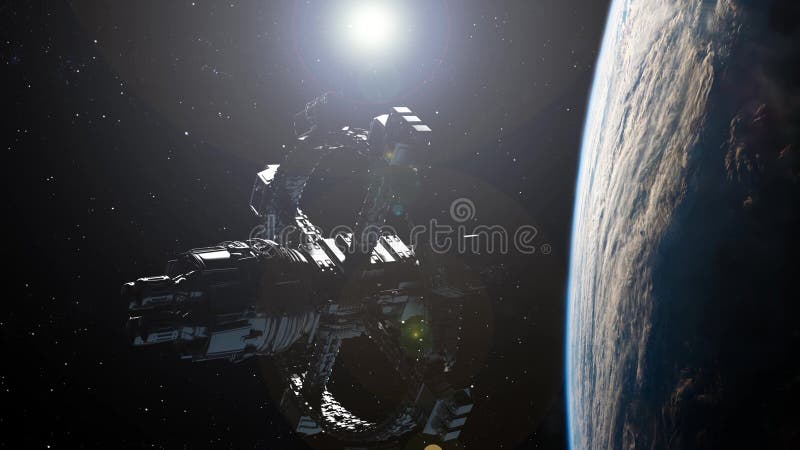 Estación espacial orbitando tierra. elementos de esta imagen amueblada por la nasa.