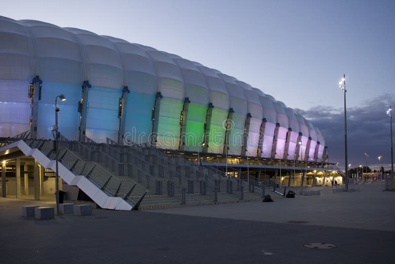 Estadio de Inea en Poznán Euro 2012, Polonia de la UEFA del torneo del estadio fotografía de archivo libre de regalías Estadio de Inea en Poznán Euro 2012, Polonia de la UEFA del torneo del estadio fotografía de archivo libre de regalías
