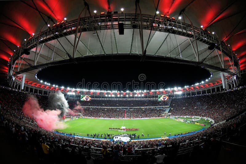 Estadio flamengoathleticopr maracana durante un partido válido para los cuartos de final de brazi