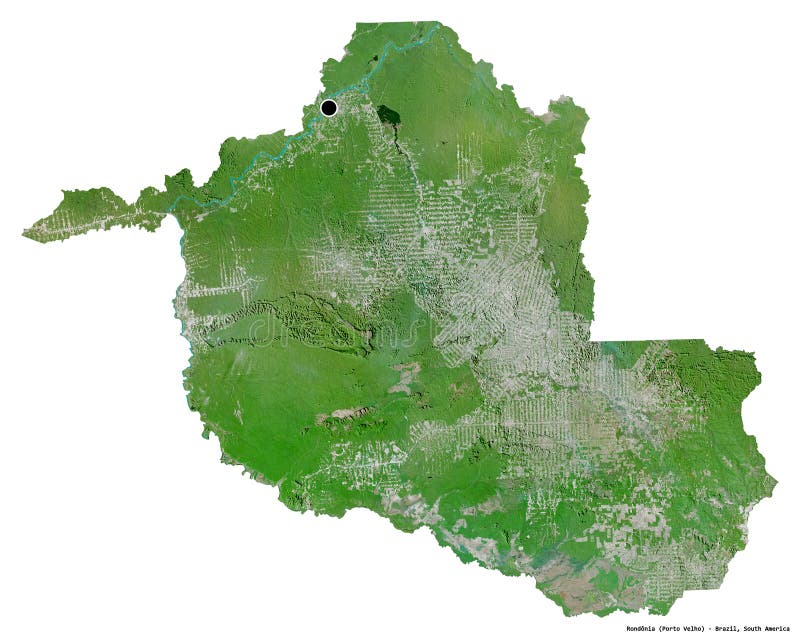 Estado da rondonia do brasil em branco. satélite