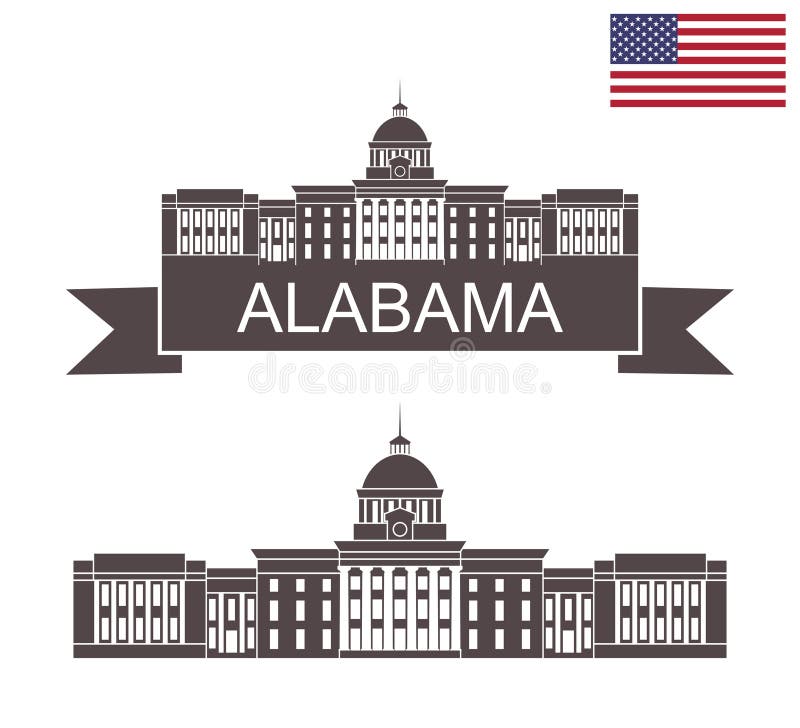 Estado de Alabama Capitolio del estado de Alabama en Montgomery ilustración del vector Estado de Alabama Capitolio del estado de Alabama en Montgomery ilustración del vector