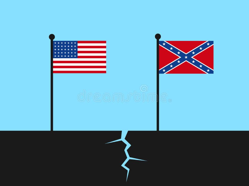 Estados Unidos de América durante la guerra civil estadounidense - división en Confederación y Unión ilustración del vector Estados Unidos de América durante la guerra civil estadounidense - división en Confederación y Unión ilustración del vector