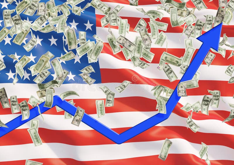 Notas Do Dólar E Bandeira Do Estados Unidos Imagem de Stock - Imagem de  listras, dinheiro: 90956305