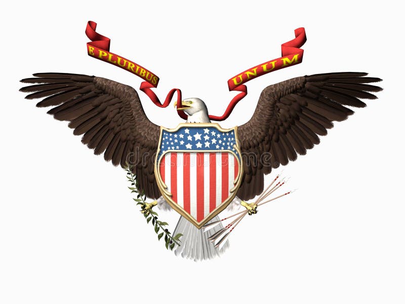 Selo dos Estados Unidos, E pluribus unum ilustração do vetor