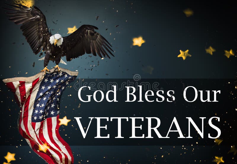 Estados Unidos señalan por medio de una bandera Concepto del día de veteranos