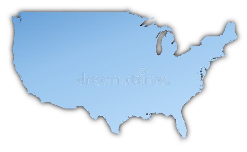 Mapa dos Estados Unidos ilustração do vetor