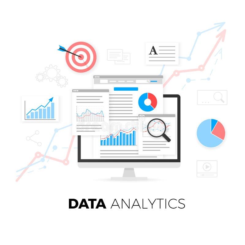 Estadística de la información del analytics de los datos y del sitio web del desarrollo web Ilustración del vector libre illustration Estadística de la información del analytics de los datos y del sitio web del desarrollo web Ilustración del vector libre illustration