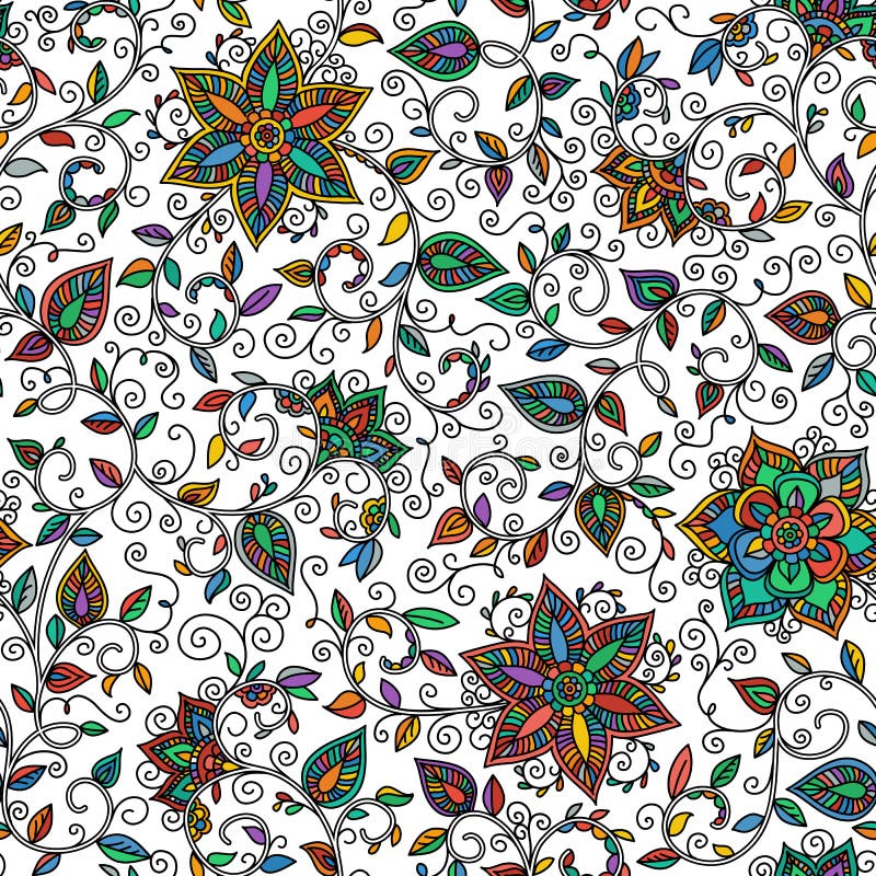Estampado de flores inconsútil del color del vector libre illustration Estampado de flores inconsútil del color del vector libre illustration