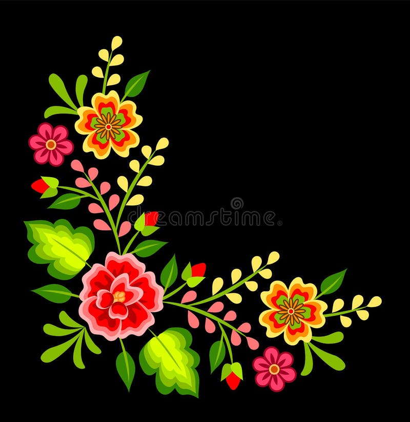 Estampado De Flores Mexicano Ilustración del Vector - Ilustración de  mexicano, fondo: 147397718