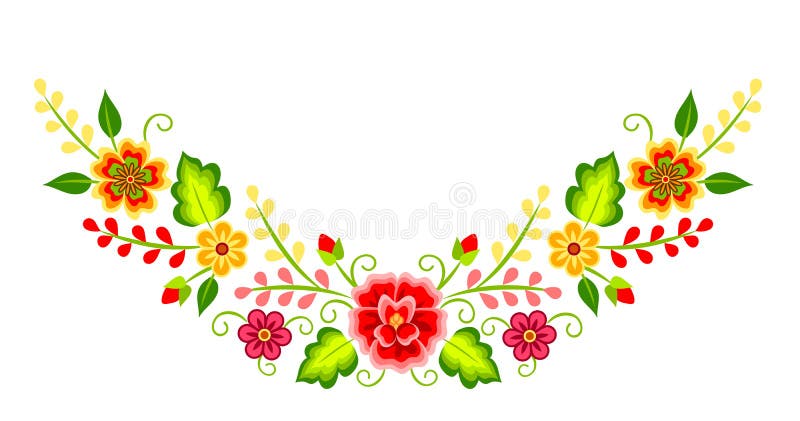 Estampado De Flores Mexicano Ilustración del Vector - Ilustración de  esquina, elemento: 148213676