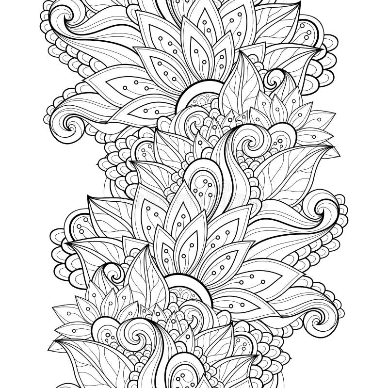 Estampado de flores monocromático inconsútil del vector libre illustration Estampado de flores monocromático inconsútil del vector libre illustration