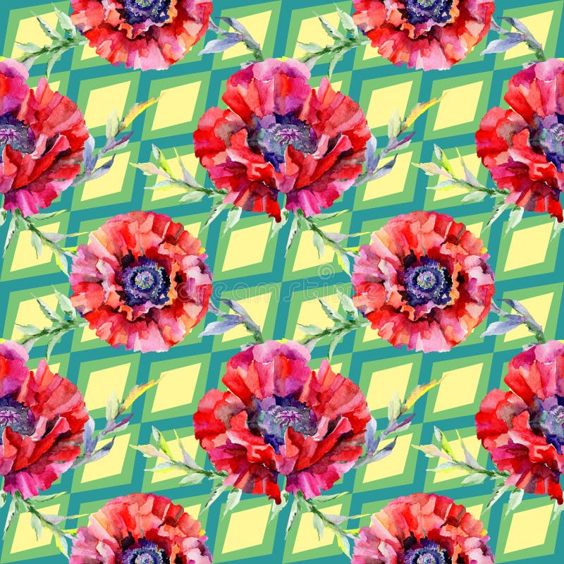 Download Estampado De Plores De La Amapola Del Wildflower En Un Estilo De La Acuarela Stock de ilustración - Ilustración de flor, licencia: 100527581
