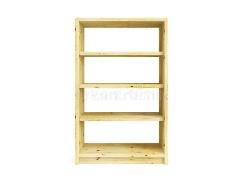 Estante Para Libros De Madera Aislado Stock de ilustración