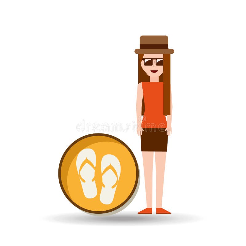 Estate di Flip-flop della donna di vacanza royalty illustrazione gratis Estate di Flip-flop della donna di vacanza royalty illustrazione gratis