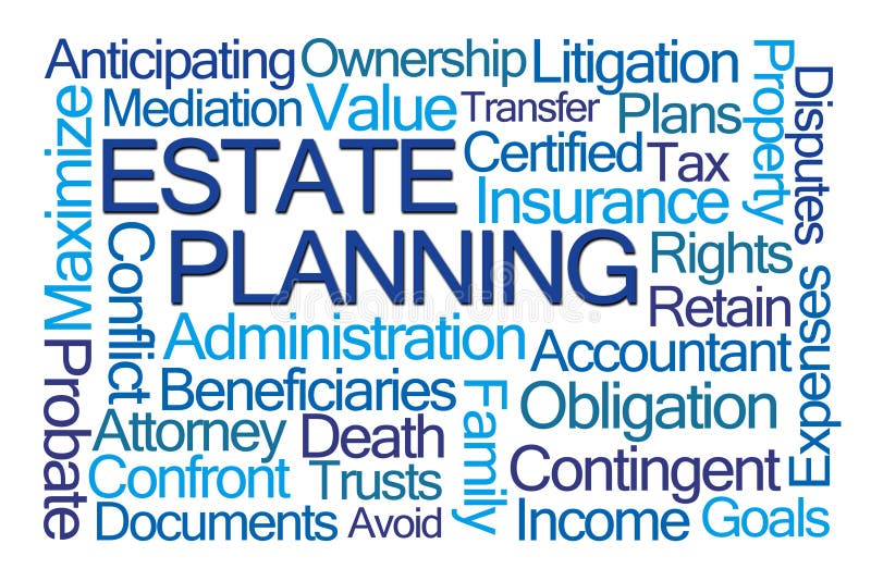 Estate Planning Word Cloud stock illustration