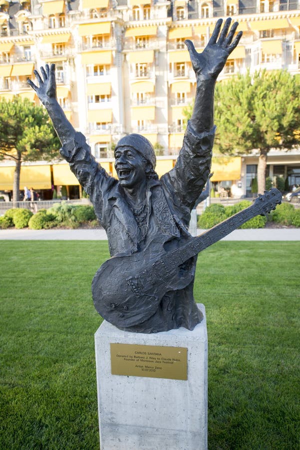 Estatua de Carlos Santana en Montreux imagen de archivo Estatua de Carlos Santana en Montreux imagen de archivo