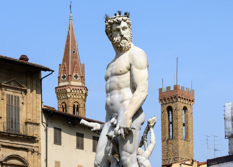 Estatua de Neptuno, della Signoria, Florencia (Italia) de la plaza foto de archivo libre de regalías Estatua de Neptuno, della Signoria, Florencia (Italia) de la plaza foto de archivo libre de regalías