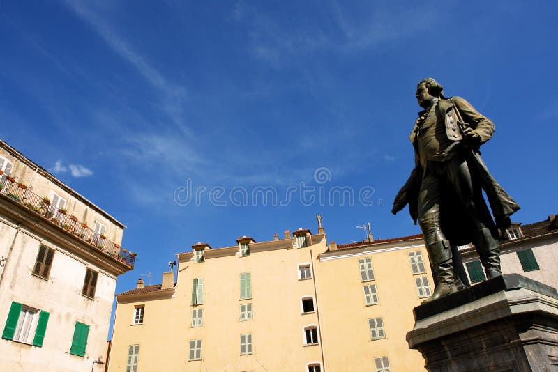 Estatua del paoli del PASCAL de Corte imagen de archivo libre de regalías Estatua del paoli del PASCAL de Corte imagen de archivo libre de regalías