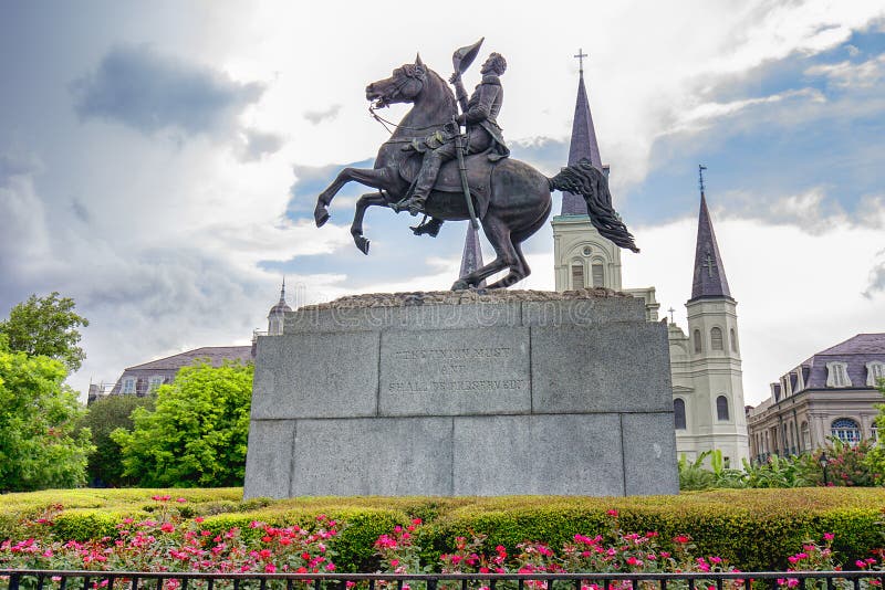 Estatua ecuestre de Andrew Jackson imagenes de archivo