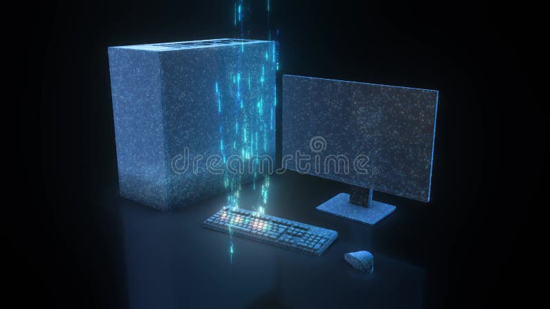 Estação de computador digital v1 4k ilustração royalty free
