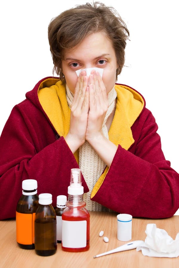 Estação do frio e de gripe imagem de stock Estação do frio e de gripe imagem de stock