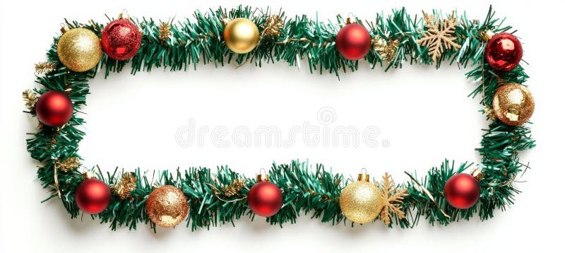 Este es un bello marco rectangular con una corona de navidad sobre un fondo blanco que muestra el ritmo del texto foto de archivo