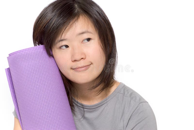 Esteira da ioga fotografia de stock