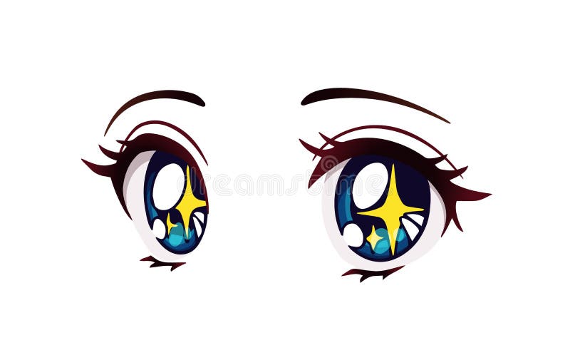 Olhos Azuis Das Emo??es De Meninas Do Manga Do Anime Ilustração do Vetor -  Ilustração de emoticon, feliz: 148813357