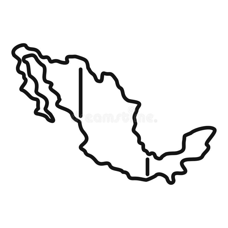 Estilo De Contorno De Icono De Territorio De México Ilustración del Vector  - Ilustración de moderno, vector: 187632787