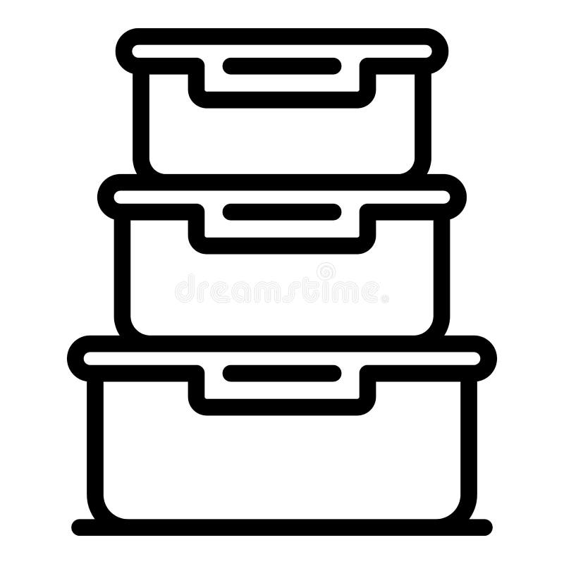 Icono de contenedor de comida caliente contorno de icono de vector de  contenedor de comida caliente para diseño web aislado sobre fondo blanco