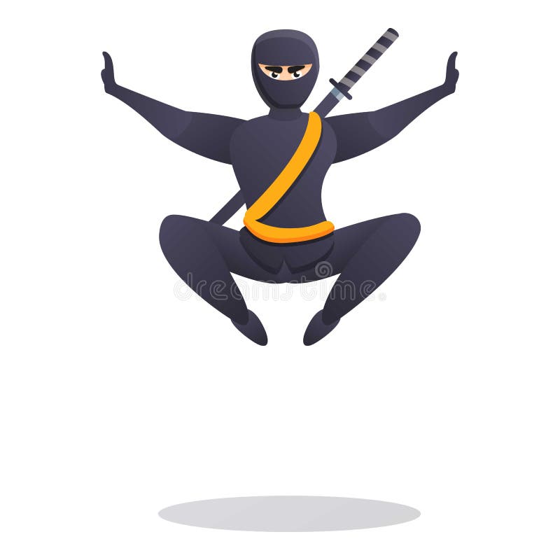 desenho animado preto ninja definir ação número 23 3381493 Vetor no Vecteezy