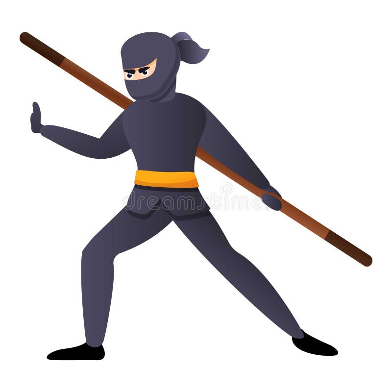 desenho animado preto ninja definir ação número 23 3381493 Vetor no Vecteezy