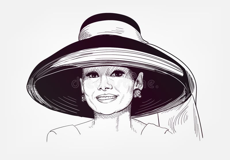 Audrey Hepburn vector illustration sketch. Audrey Hepburn vector illustration sketch