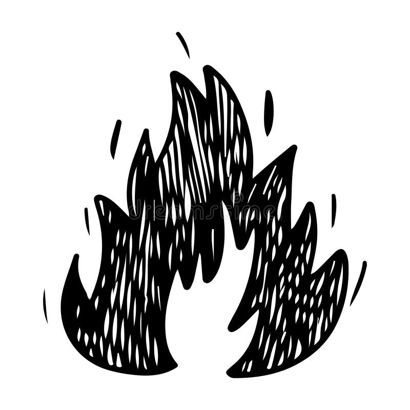 Estilo De Desenho De Rabisco Da Ilustração Do Vetor De Fogo Desenhado à Mão  Ilustração do Vetor - Ilustração de chama, desenhado: 260658738