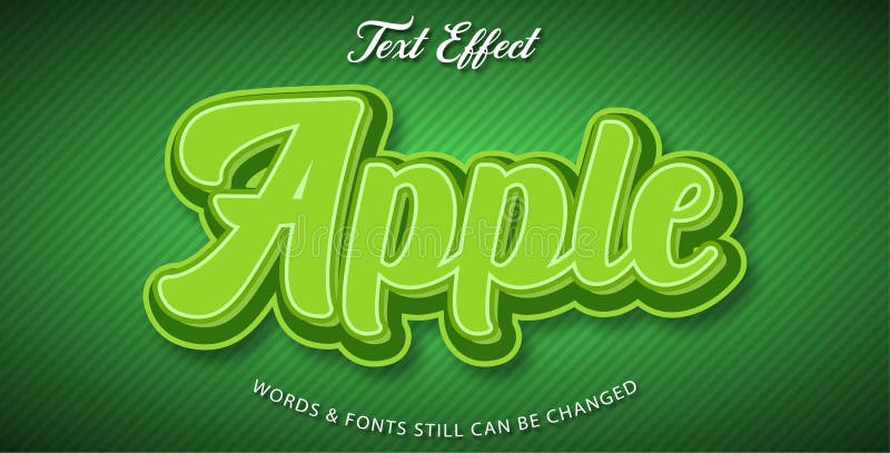 Efeito de estilo de texto editável apple ilustração royalty free