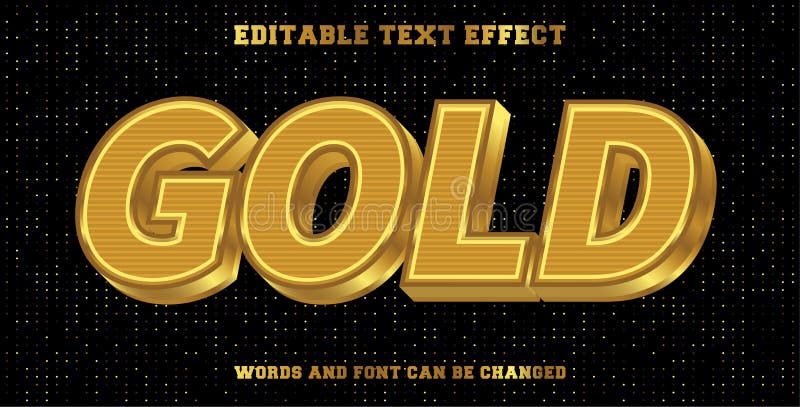 Efeito de texto editável dourado ilustração stock