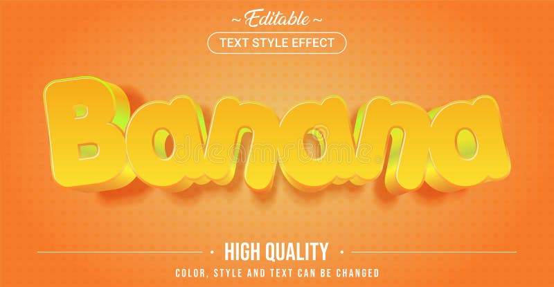 Efeito de estilo de texto editável - Estilo tema Banana ilustração royalty free