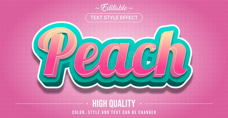 Efeito de estilo de texto editável - Estilo tema pêssego ilustração stock