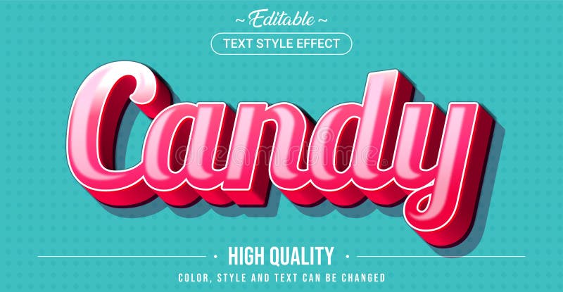 Efeito de estilo de texto editável - Estilo tema doce ilustração do vetor