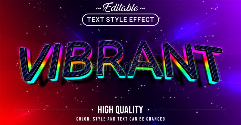 Efeito de estilo de texto editável - Estilo de tema vibrante ilustração royalty free