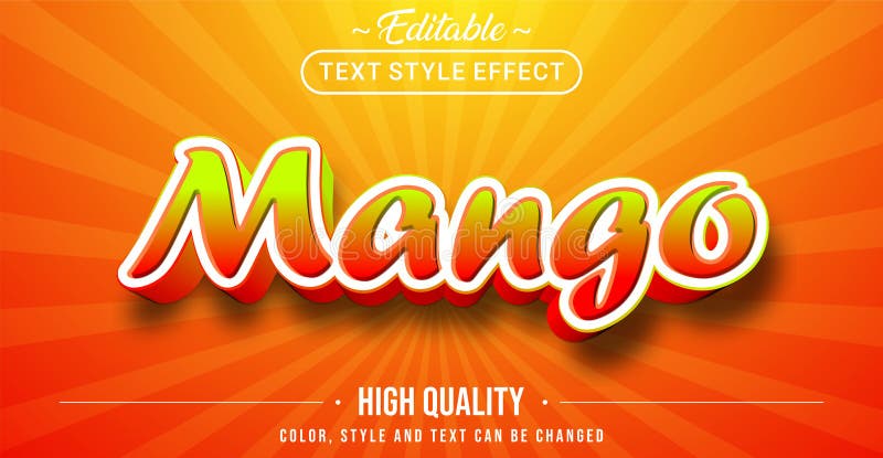 Estilo de texto editable efecto estilo de mango. elemento de diseño gráfico