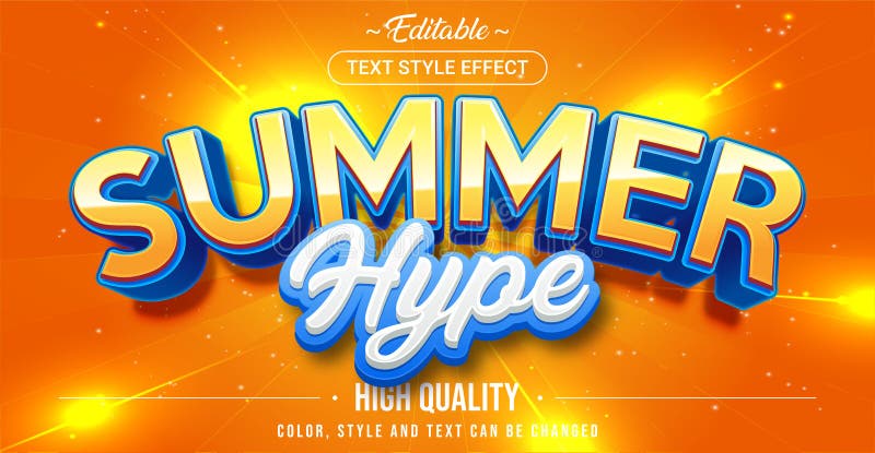 Efeito de estilo de texto editável - Estilo tema de verão ilustração royalty free