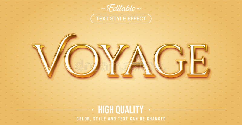 Efeito de estilo de texto editável - Estilo tema Voyage ilustração do vetor