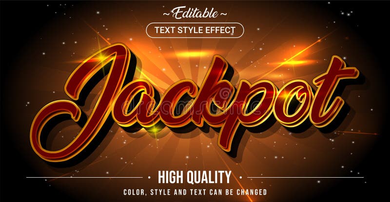 Efeito de estilo de texto editável - Estilo tema Jackpot ilustração do vetor